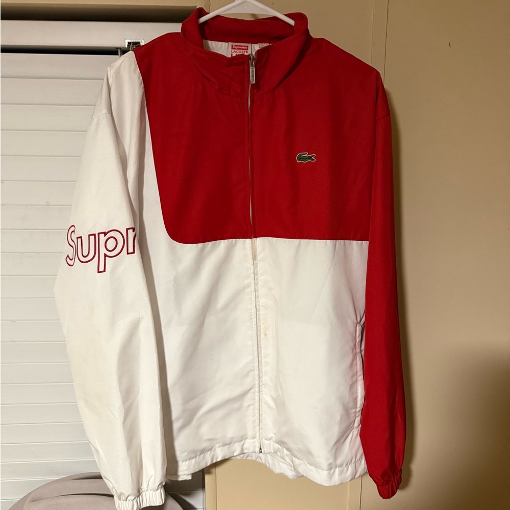 Supreme x Lacoste Red and White Lightweight Jacket